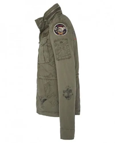 Veste badgée homme SCHOTT SQUAD 28 kaki