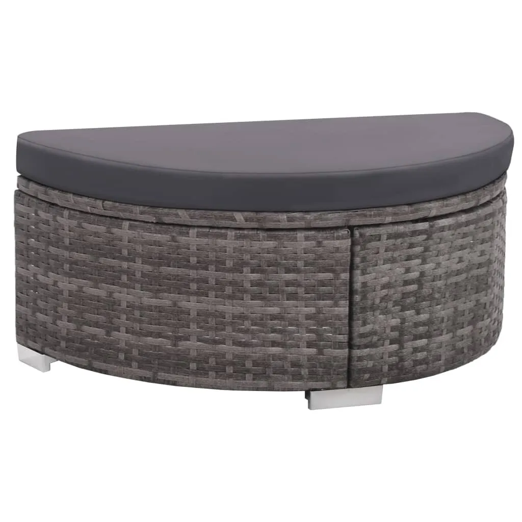 vidaXL Salon de jardin 8 pcs avec coussins résine tressée gris | vidaxl-fr